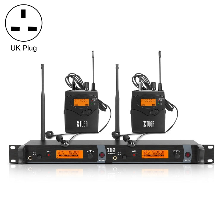 XTUGA IEM1200 Wireless Transmitter 2 Bodypack Stage Singer In-Ear Monitor System, Transmitter 2 Bodypack