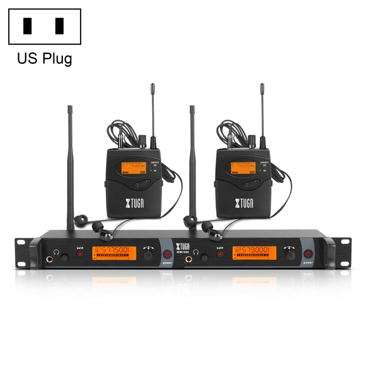 XTUGA IEM1200 Wireless Transmitter 2 Bodypack Stage Singer In-Ear Monitor System, Transmitter 2 Bodypack