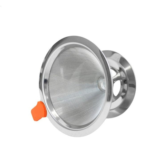 V60 Stainless Steel Coffee Filter with Base for Pour Over Brewing,