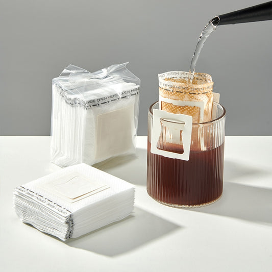 50pcs /Pack Ear-mounted Coffee Filter Portable Drip Coffee Filter Paper Coffee Powder Filter Bag