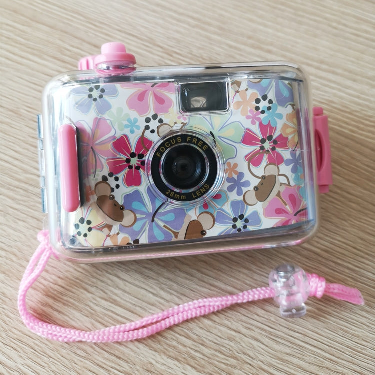 SUC4 Flowers Pattern Retro Film Camera Mini Point-and-shoot Camera for Children 5m Waterproof, Flowers Pattern