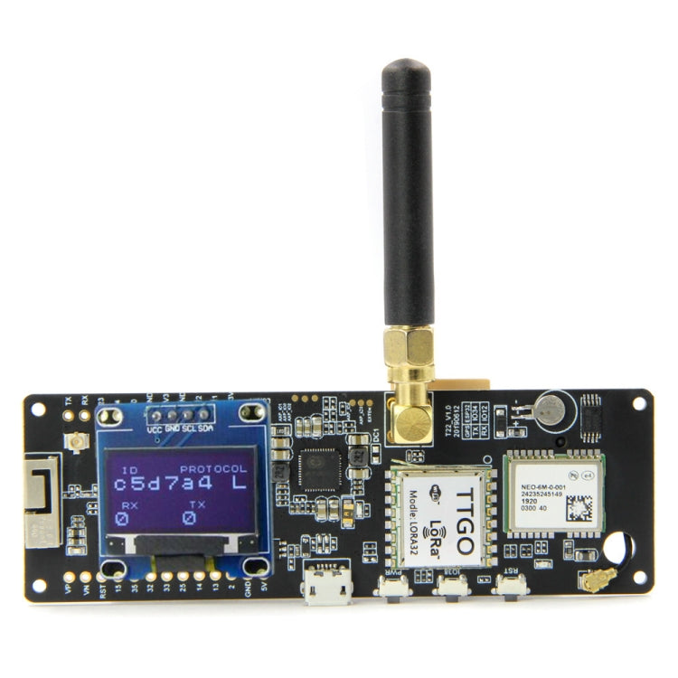 TTGO T-Beam ESP32 Bluetooth WiFi Module 433MHz GPS NEO-M8N LORA 32 Module with Antenna & 18650 Battery Holder, 433MHz