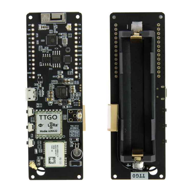 TTGO T-Beam ESP32 Bluetooth WiFi Module 433MHz GPS NEO-M8N LORA 32 Module with Antenna & 18650 Battery Holder, 433MHz