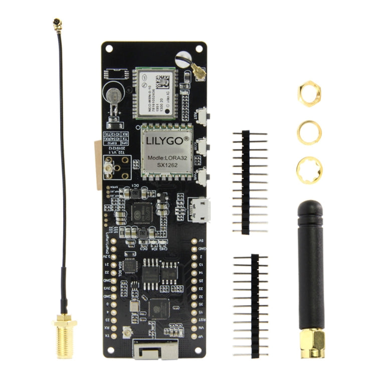 TTGO T-Beam ESP32 Bluetooth WiFi Module 433MHz GPS NEO-M8N LORA 32 Module with Antenna & 18650 Battery Holder, 433MHz