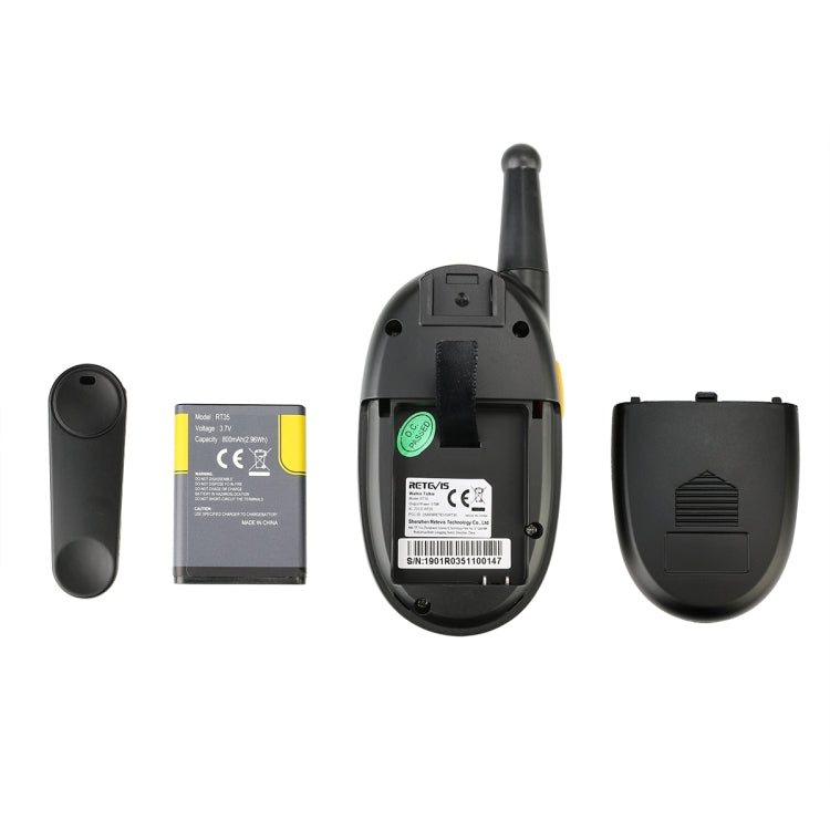 1 Pair RETEVIS RT-35 0.5W US Frequency 462.550-467.7125MHz 22CHS Children Handheld Walkie Talkie, RT-35,US Frequency(Black), RT-35,US Frequency(Blue)