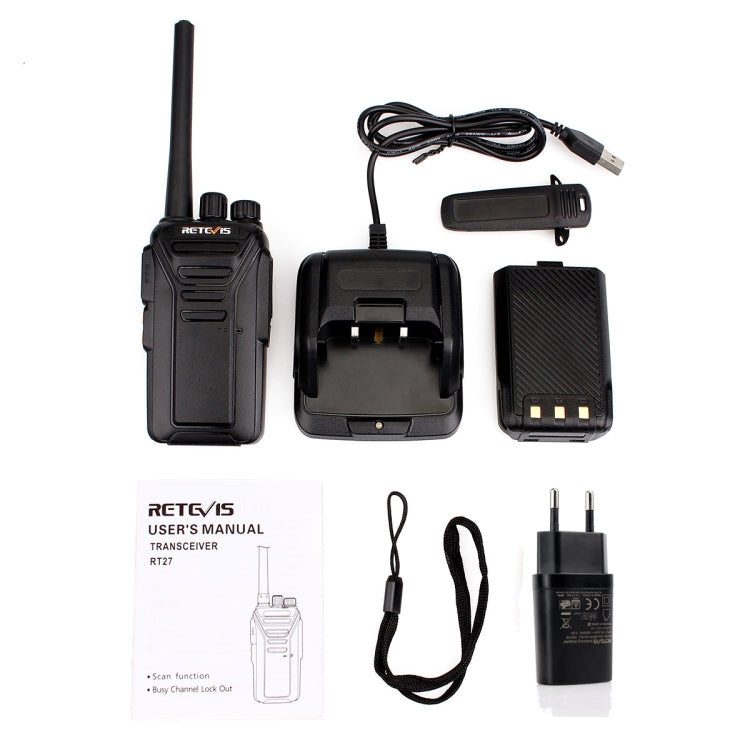 RETEVIS RT27 0.5W EU Frequency 446MHz 16CHS FRS Two Way Radio Handheld Walkie Talkie, EU Plug, RT27, EU Plug