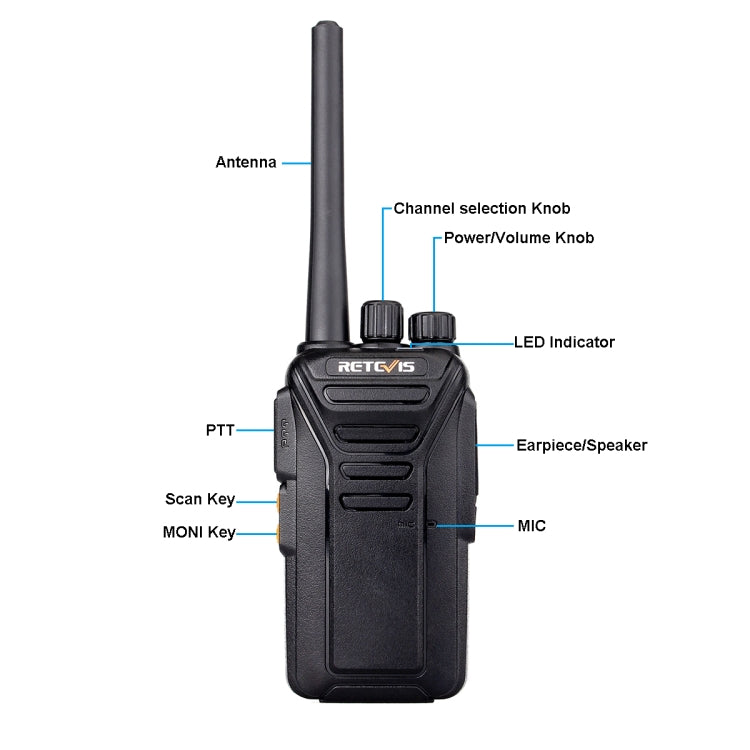RETEVIS RT27 0.5W EU Frequency 446MHz 16CHS FRS Two Way Radio Handheld Walkie Talkie, EU Plug, RT27, EU Plug