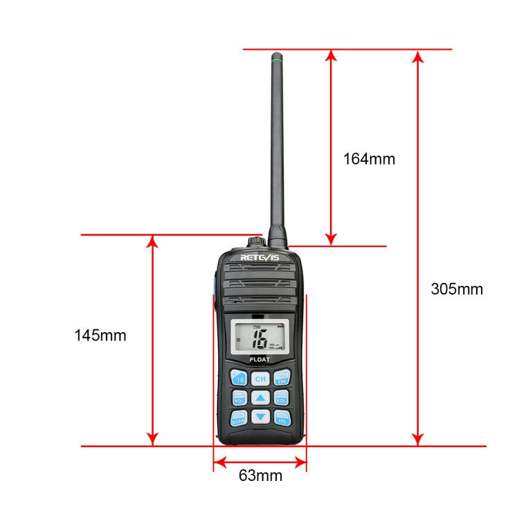 RETEVIS RT55 5W 156.000-161.450MHz+156.050-163.425MHz Waterproof Two Way Radio Handheld Walkie Talkie, RT55