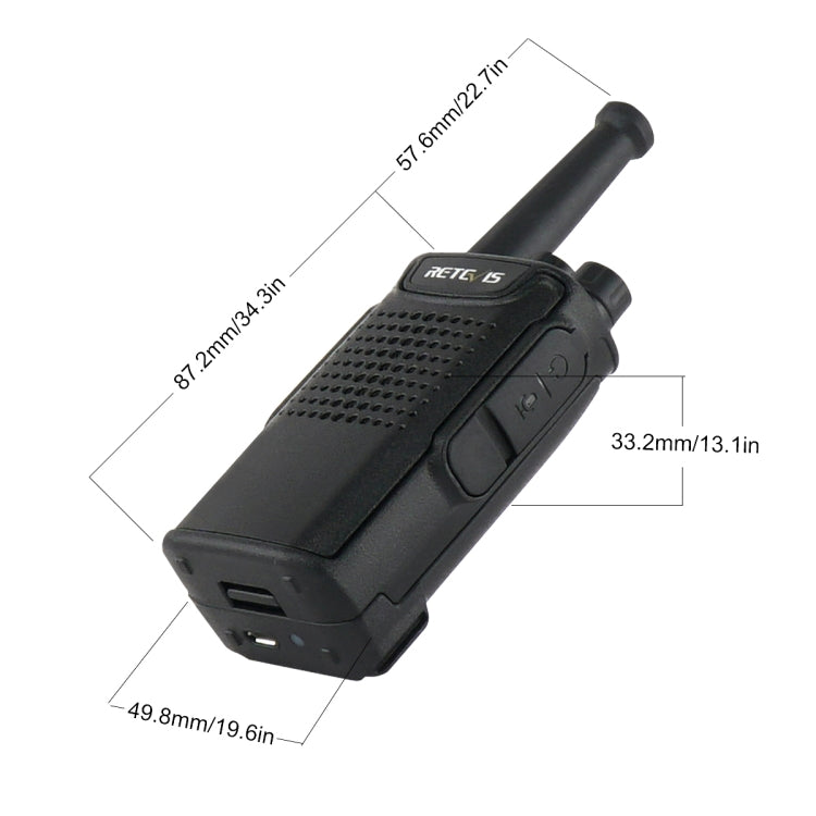 RETEVIS RT67 0.5W PMR446 16CHS Two Way Radio Mini Handheld Walkie Talkie, EU Plug, RT67, EU Plug