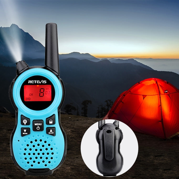1 Pair RETEVIS RT38 US Frequency 22CHS FRS License-free Children Handheld Walkie Talkie, RT38 (Blue), RT38 (Red)