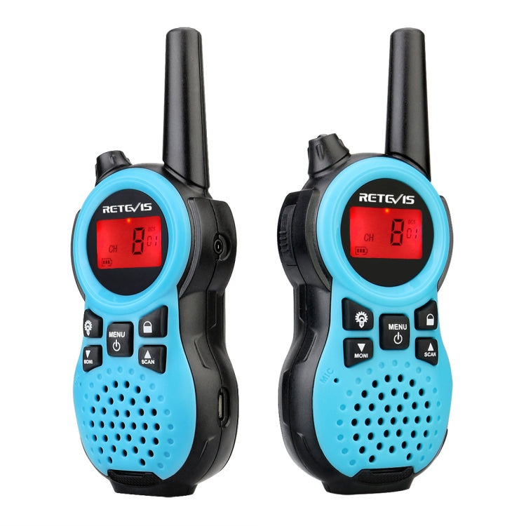 1 Pair RETEVIS RT638 EU Frequency PMR446 16CHS License-free Children Handheld Walkie Talkie, RT638 (Blue), RT638 (Red)