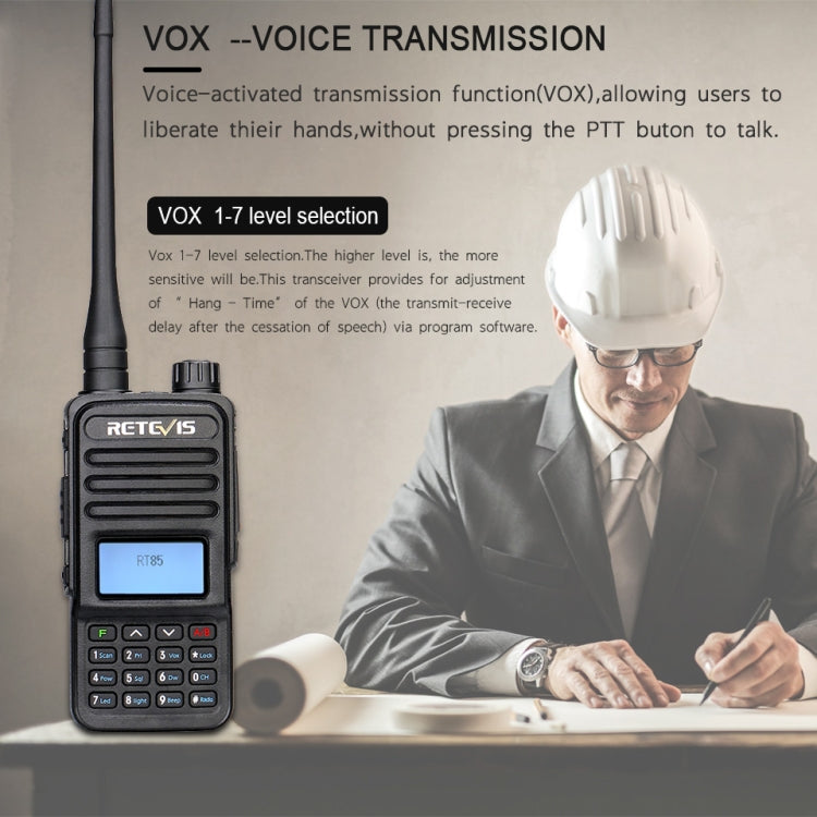 RETEVIS RT85 US Frequency 136.000-174.000MHz+400.000-470.000MHz 200CHS Dual Band Digital Two Way Radio Handheld Walkie Talkie, RT85 US Frequency