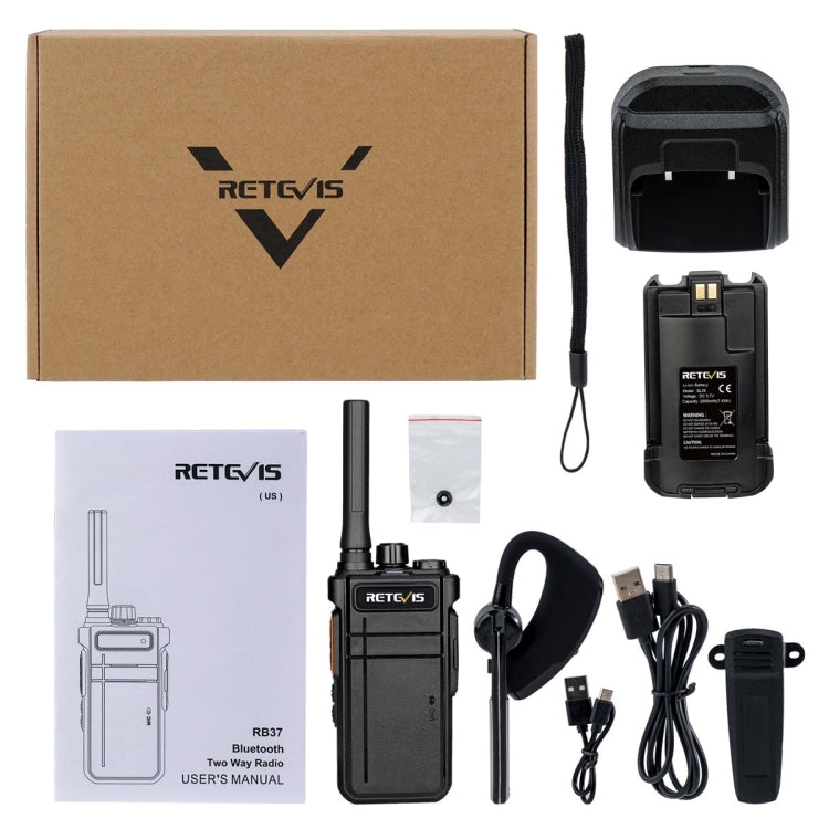RETEVIS RB37 US Frequency 462.5625-467.7125MHz 22CHS FRS License-free Two Way Radio Handheld Bluetooth Walkie Talkie, RB37