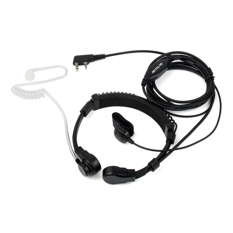 RETEVIS K-001 2 Pin Retractable Throat Covert Acoustic Tube Earphone Microphone for H-777/RT-5R, K-001