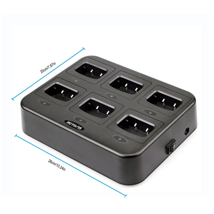 RETEVIS RTC777 Six-Way Walkie Talkie Charger for Retevis H777,, RTC777 EU Plug, RTC777 UK Plug, RTC777 AU Plug, RTC777 US Plug