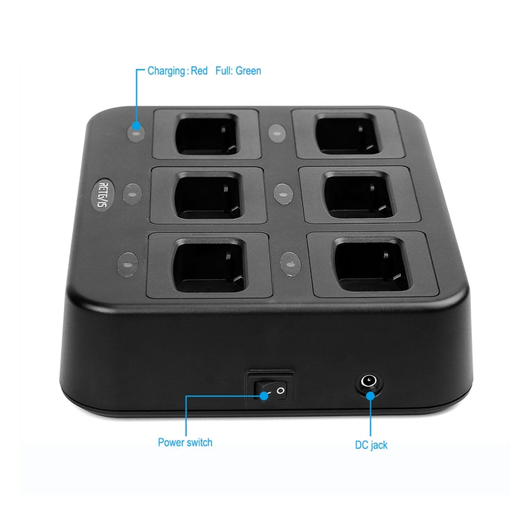 RETEVIS RTC777 Six-Way Walkie Talkie Charger for Retevis H777,, RTC777 EU Plug, RTC777 UK Plug, RTC777 AU Plug, RTC777 US Plug