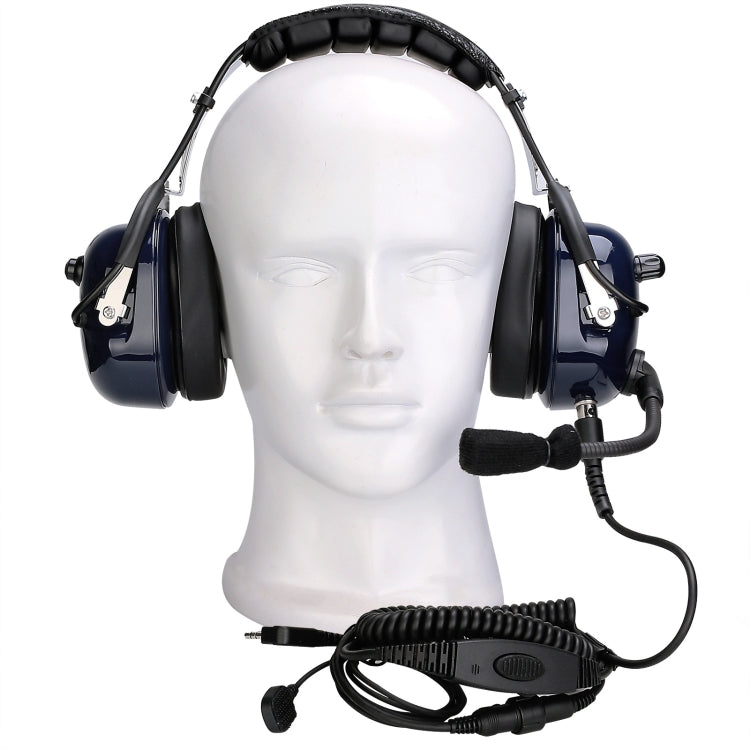 RETEVIS EH050K 2 Pin Adjustable Volume Noise Reduction Aviation Headphone Microphone with Finger PTT, EH050K