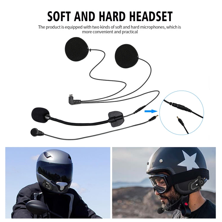 WUPP Bluetooth 5.1 S2 Motorcycle Helmet Full Duplex Bluetooth Intercom Headset Earphone