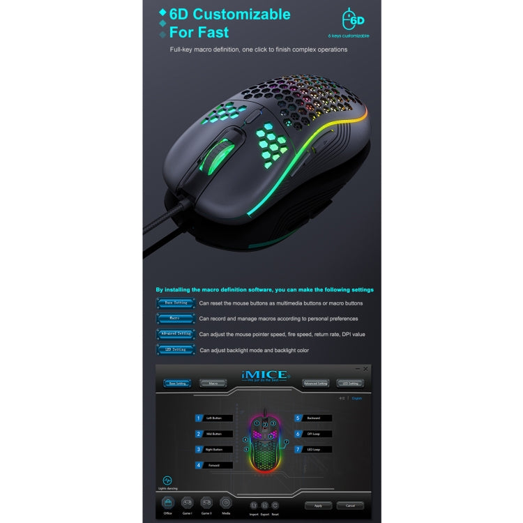 iMICE T98 RGB Lighting Gaming Wired Mouse, T98