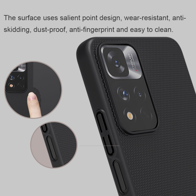 For Xiaomi Redmi Note 11 Pro Glogal / 11 Pro Glogal 5G / 11 Pro+ 5G India / 11E Pro 5G NILLKIN Frosted Concave-convex Texture PC Case (Black), For Xiaomi Redmi Note 11 Pro Glogal
