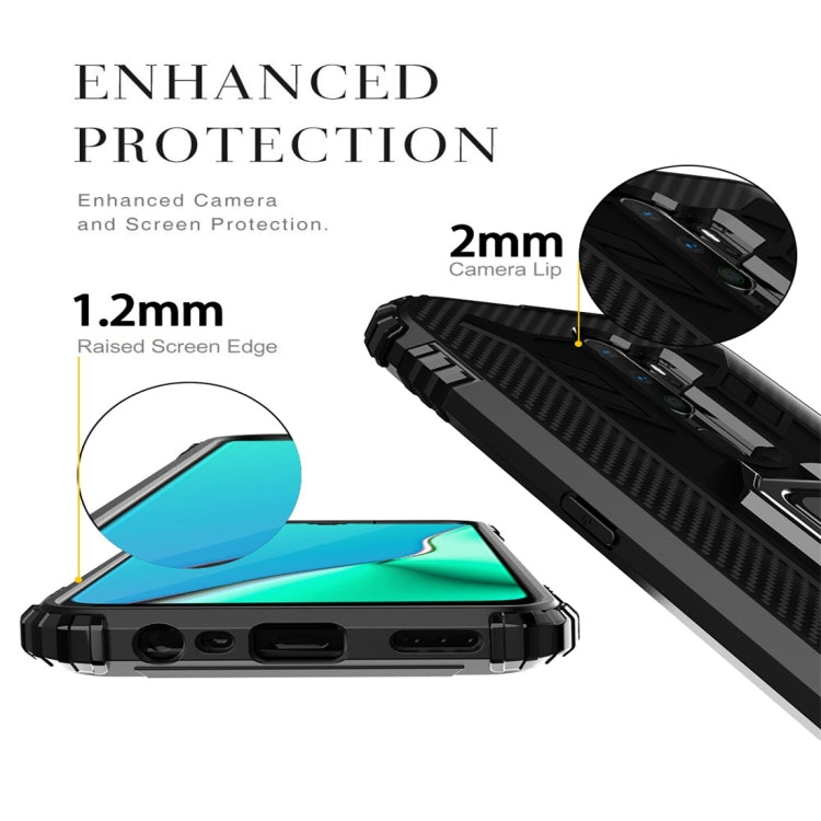 Carbon Fiber Protective Case with 360 Degree Rotating Ring Holder, For OPPO A9 (2020), For OPPO Realme 5 Pro, For OPPO Realme 5, For OPPO Realme XT, For Xiaomi Mi CC9 Pro / Note 10, For Xiaomi Redmi Note 8T, For Xiaomi Redmi 8, For Xiaomi Redmi Note 8 ...