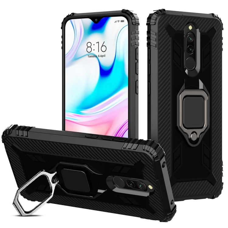 Carbon Fiber Protective Case with 360 Degree Rotating Ring Holder, For OPPO A9 (2020), For OPPO Realme 5 Pro, For OPPO Realme 5, For OPPO Realme XT, For Xiaomi Mi CC9 Pro / Note 10, For Xiaomi Redmi Note 8T, For Xiaomi Redmi 8, For Xiaomi Redmi Note 8 ...