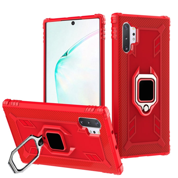 Carbon Fiber Protective Case with 360 Degree Rotating Ring Holder, For Galaxy A90 5G, For Galaxy M30s, For Galaxy S20+, For Galaxy S20, For Galaxy S20 Ultra, For Galaxy Note 10+, For Galaxy Note 10, For Galaxy S10e, For Galaxy S10+, For Galaxy S10