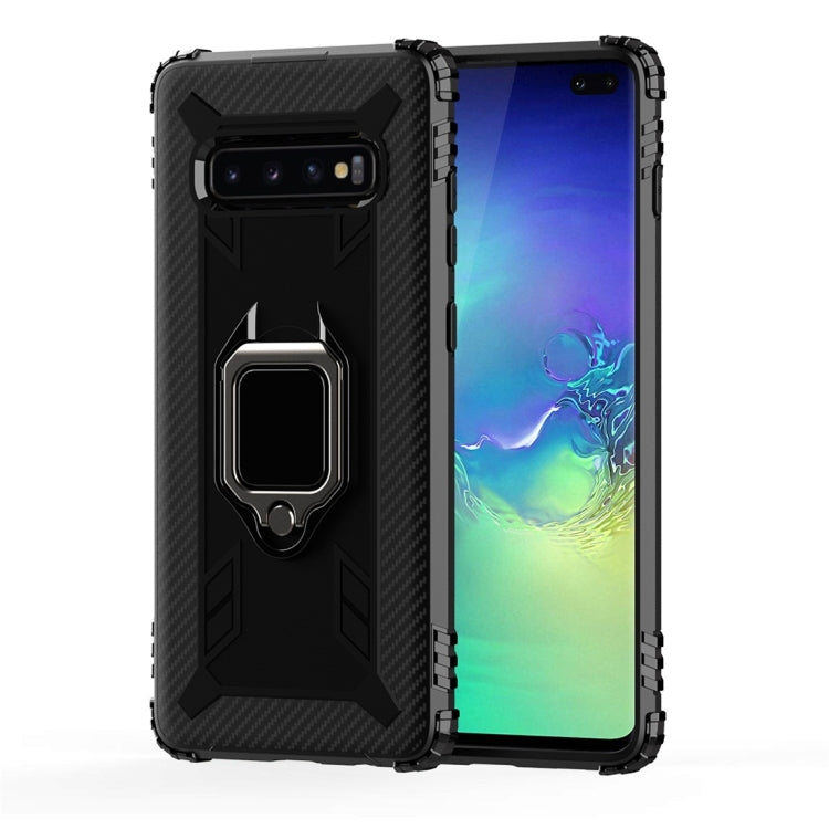 Carbon Fiber Protective Case with 360 Degree Rotating Ring Holder, For Galaxy A90 5G, For Galaxy M30s, For Galaxy S20+, For Galaxy S20, For Galaxy S20 Ultra, For Galaxy Note 10+, For Galaxy Note 10, For Galaxy S10e, For Galaxy S10+, For Galaxy S10