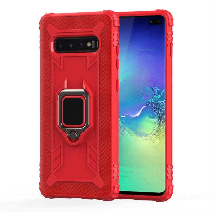 Carbon Fiber Protective Case with 360 Degree Rotating Ring Holder, For Galaxy A90 5G, For Galaxy M30s, For Galaxy S20+, For Galaxy S20, For Galaxy S20 Ultra, For Galaxy Note 10+, For Galaxy Note 10, For Galaxy S10e, For Galaxy S10+, For Galaxy S10