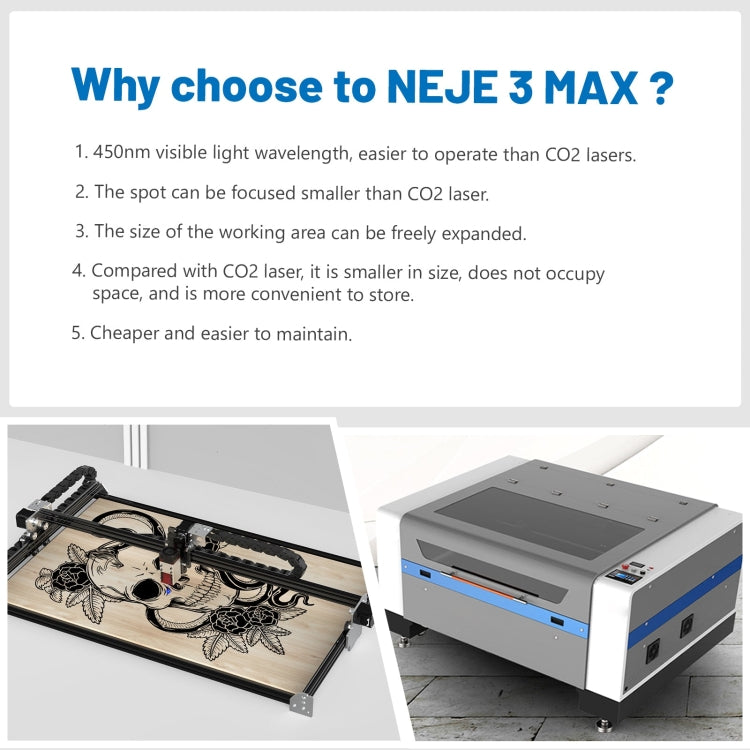 آلة النقش بالليزر NEJE MASTER 3 MAX مع وحدة شعاع الليزر المزدوجة A40640، MASTER 3 MAX مع A40640 (قابس الاتحاد الأوروبي)، MASTER 3 MAX مع A40640 (قابس الولايات المتحدة)