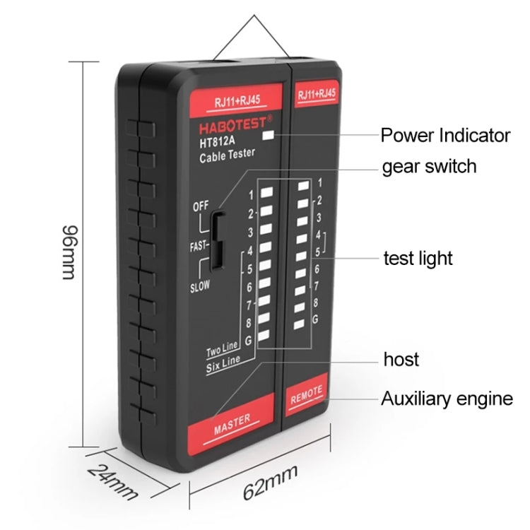 HABOTEST HT812A 2 in 1 Telephone Line Network Line Tester, HT812A