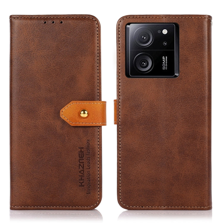 KHAZNEH Cowhide Texture Flip Leather Phone Case, For Xiaomi Redmi Note 13 5G Global, For Xiaomi Redmi 13C, For Xiaomi Redmi Note 13 Pro+ 5G Global, For Xiaomi 13T / Redmi K60 Ultra, For Xiaomi Poco F5 Pro