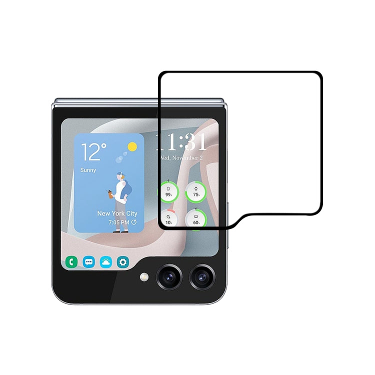 External Small Screen Full Glue Full Cover Screen Protector Tempered Glass Film, For Samsung Galaxy Z Flip5 (1 PC)