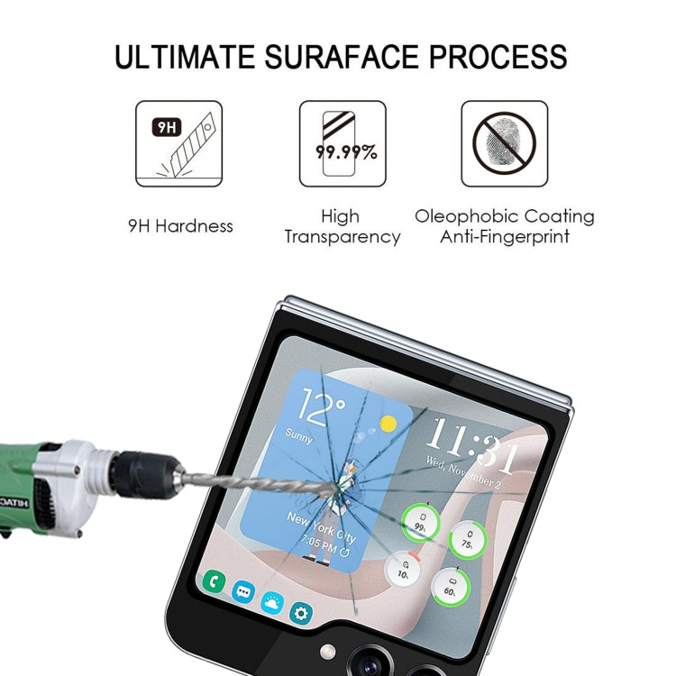 25pcs External Small Screen Full Glue Full Cover Screen Protector Tempered Glass Film, For Samsung Galaxy Z Flip5 (25 PCS)