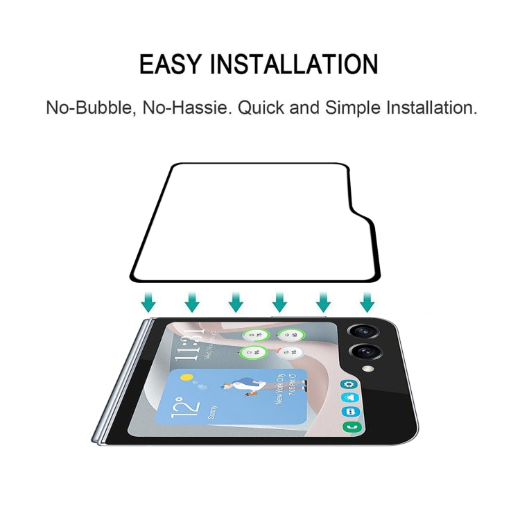 25pcs External Small Screen Full Glue Full Cover Screen Protector Tempered Glass Film, For Samsung Galaxy Z Flip5 (25 PCS)