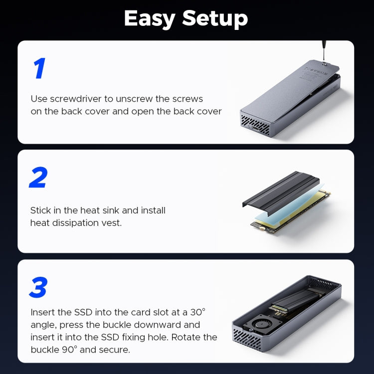علبة ORICO CNM2-U4 SSD بمنفذ USB4 M.2 NVMe بسرعة 40 جيجابت في الثانية، CNM2-U4