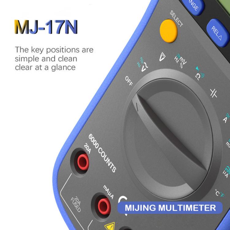 مقياس متعدد رقمي عالي الدقة بشاشة LCD ذات نطاق تلقائي من Mijing MJ-17N، قياس متعدد رقمي عالي الدقة ذو نطاق تلقائي من Mijing MJ-17N