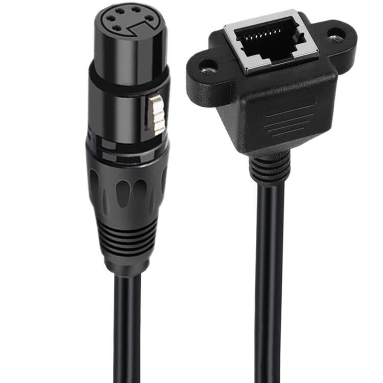 XLR 5 Pin Female to RJ45 Female Audio Cable, Length: 30cm, Female to RJ45