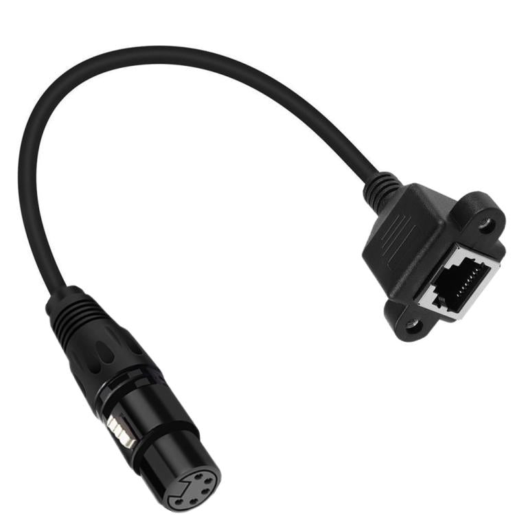 XLR 5 Pin Female to RJ45 Female Audio Cable, Length: 30cm, Female to RJ45