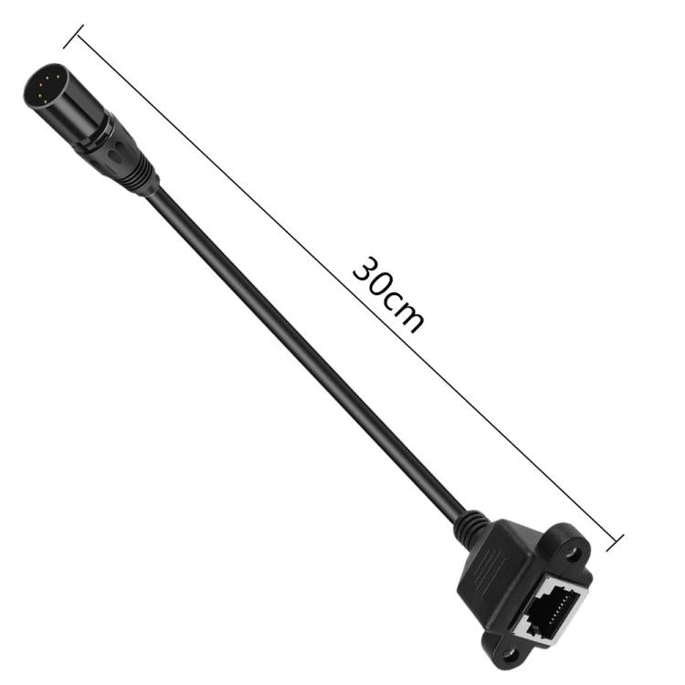 XLR 5 Pin Female to RJ45 Female Audio Cable, Length: 30cm, Female to RJ45