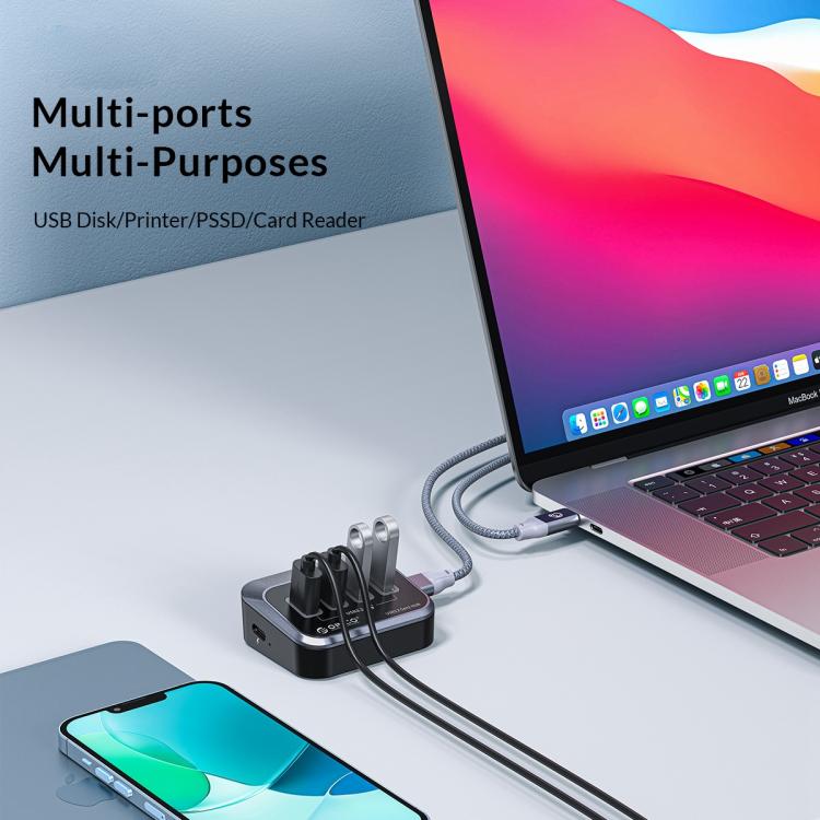 موزع إرساء ORICO M3U3-4A 4 في 1 من النوع C إلى USB 3.2، M3U3-4A