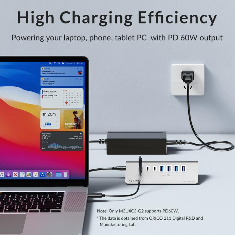 موزع إرساء ORICO M3U7-G2 7 في 1 من النوع C إلى USB 3.2، M3U7-G2