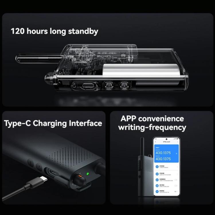 Original Xiaomi Walkie Talkie 3 Chat Version Support 1-5km Intercom Distance, APP Writing Frequency, Walkie Talkie 3 Chat Version