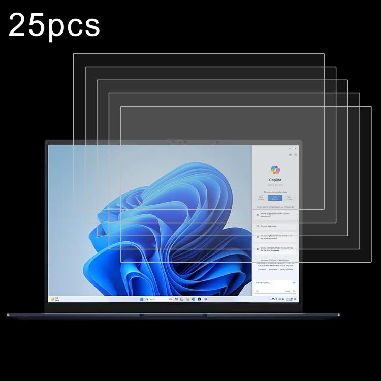 25pcs 9H 0.3mm Explosion-proof Tempered Glass Film, For ASUS Vivobook Go 14 / E1404FA 14, For ASUS Zenbook 14 OLED / UX3405MA 14, For ASUS TUF Gaming A15 FA507NVR 15.6, For ASUS Vivobook 15 M1502YA 15.6, For ASUS Vivobook Go 15 E1504FA 15.6