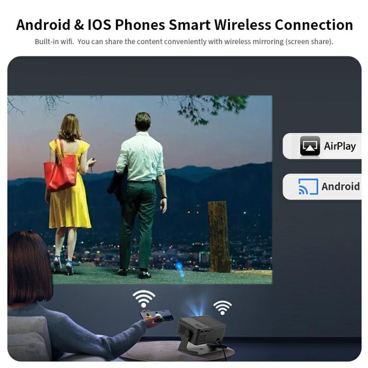 AUN A32 Pro 1280x720P 300ANSI Android 13 WIFI Display Smart Projector, US Plug, UK Plug, AU Plug, EU Plug