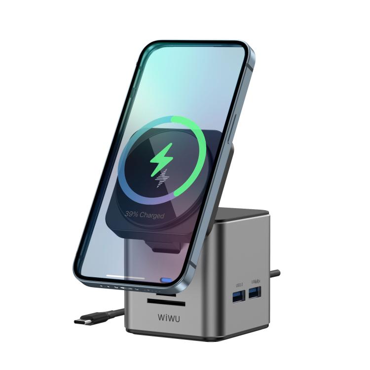 WiWU Wi-W025 9 in 1 HUB Docking Station Magnetic 15W Wireless Charger
