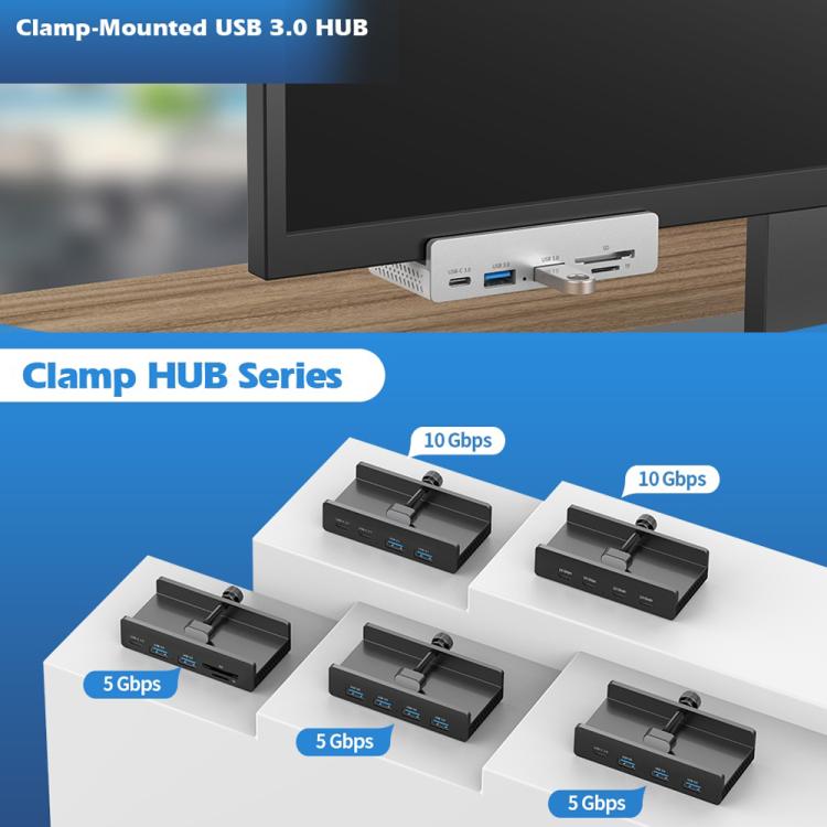 ORICO HCL-2A2C-Pro Aluminum Alloy Dual USB and Dual Type-C Clamp Hub, HCL-2A2C-Pro