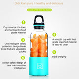 Bingo 500ml Mini Portable USB Rechargeable Electric Juicer Cup Juicer Blender, 22000 Revolutions Per Minute(Blue)