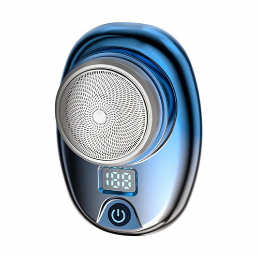 Portable Digital Electric Shaver Mini USB Rechargeable Razor Washable Travel Beard Trimmer for Men (Gradient Blue)
