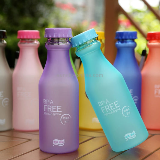 550mL Frost Leak-proof Plastic Portable Soda Bottle Sealed Simple Student Handy Beverage Bottle